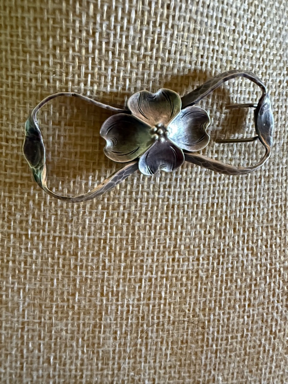 Vintage Stuart Nye Sterling Silver Dogwood Floral Hair Pin